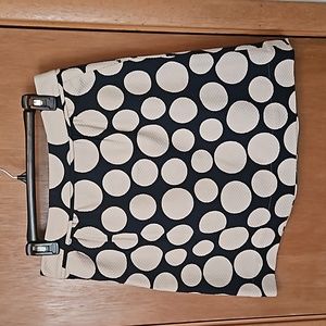 Boden Navy & Ecru Polka Dot Skirt sz 8